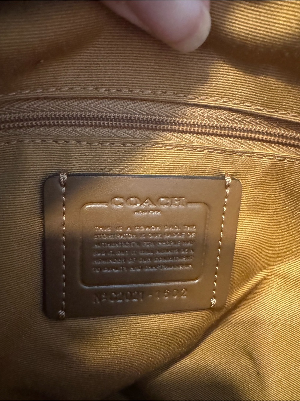 Coach Watermelon Print Signature Canvas Drawstring Backpack - White/Tan - Picture 8 of 9